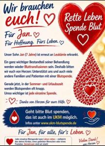 Blutspende für Jan